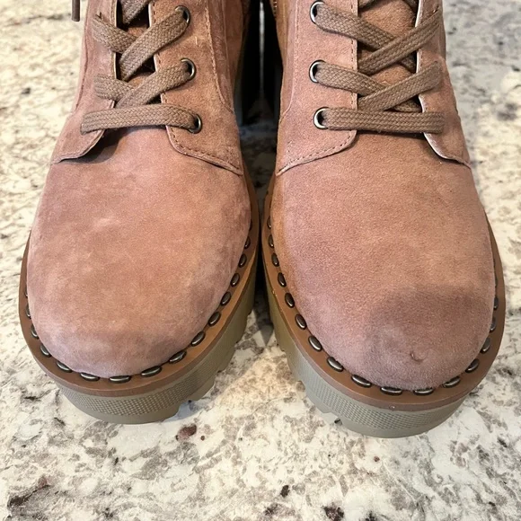 Women's Vince Camuto Brown Suede Zip Closure Movelly Combat Boot Size 8 - Picture 8 of 10